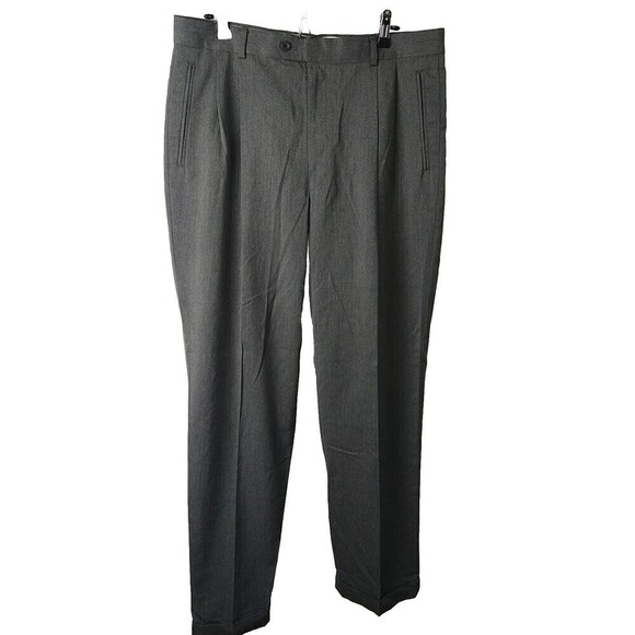 $   Braggi Men's Pleated Grey Pockets Dress Pants. Size 36X34 - Picture 1 of 13